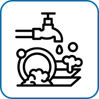 Überdachtes Spülzentrum